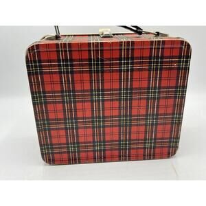 1950 Vintage Red Plaid Lunchbox - National Safety Council